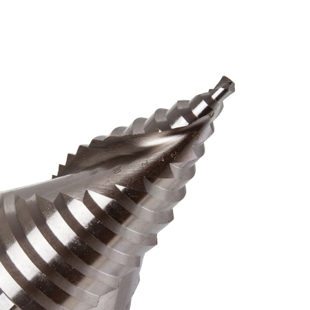 Burghiu conic in trepte HSS 6-60 mm, spiralat, pentru metal, tabla si plastic (M22340) [1]