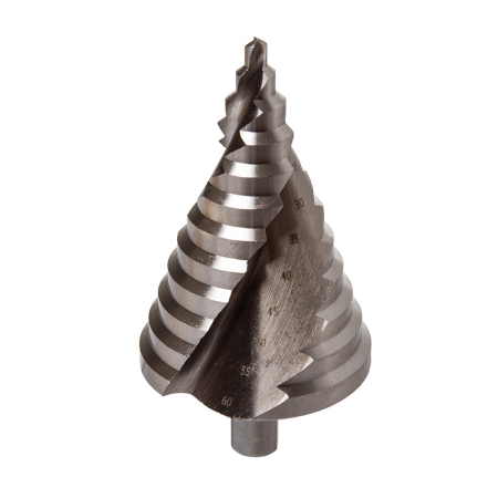 Burghiu conic in trepte HSS 6-60 mm, spiralat, pentru metal, tabla si plastic (M22340) [4]