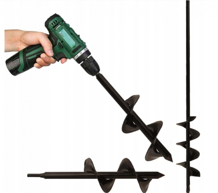 Burghiu foreza pamant 10x30cm pentru aparat gaurit filetanta mini burghiu (S11554) [2]