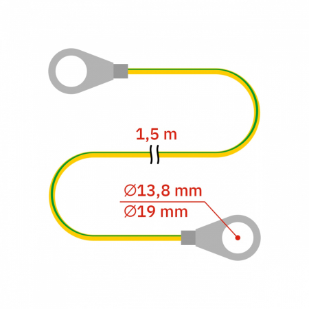Cablu de legătură pentru împământări multiple cu bare metalice M12 (AGR0570) [3]