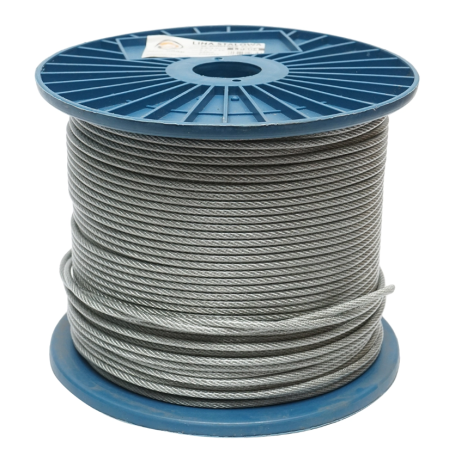 Produse noi (necategorizate) - Cablu otel galvanizat cu invelis PVC fi 4mm, fire 6x7+FC, sarcina maxima 539Kg, greutate 8.08Kg, 200m/rola (DISSW37)