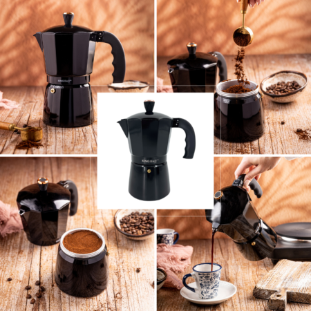 Espressor moka aluminiu negru, 6 cesti (KH-1883) [18]