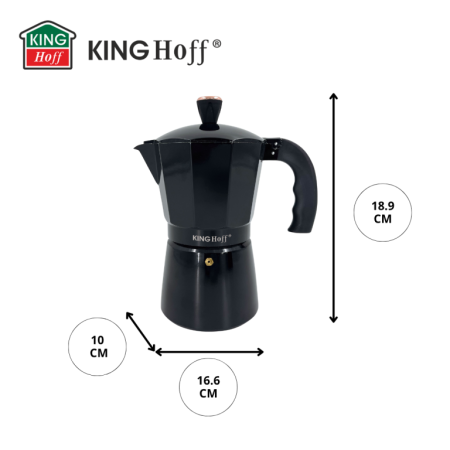 Espressor moka aluminiu negru, 6 cesti (KH-1883) [1]