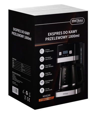 Cafetiera cu filtru 1800 ml, 1200 W, 12 cesti, timer 24h (KD4286) [25]