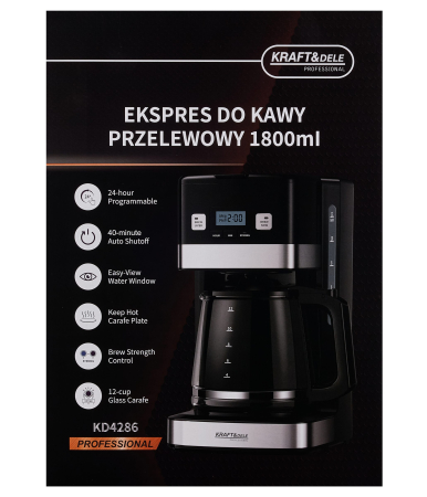 Cafetiera cu filtru 1800 ml, 1200 W, 12 cesti, timer 24h (KD4286) [21]