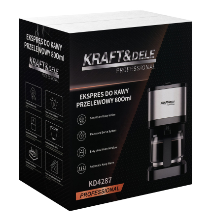 Cafetiera cu filtru 800 ml, 1200 W, filtru reutilizabil, Pause & Serve (KD4287) [23]