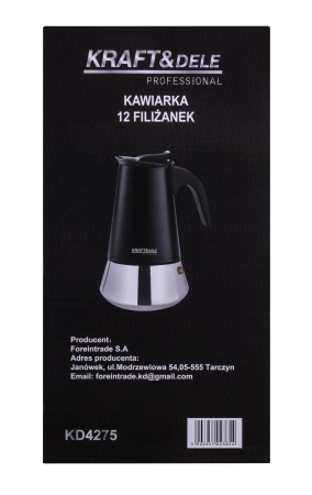 Cafetiera Moka inox 12 cesti pentru cafea espresso pe aragaz (KD4275) [10]