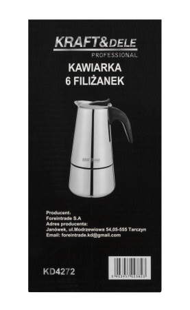 Cafetiera Moka inox 300 ml 6 cesti pentru cafea pe aragaz (KD4272) [12]
