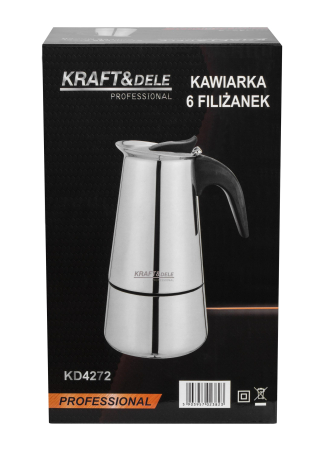 Cafetiera Moka inox 300 ml 6 cesti pentru cafea pe aragaz (KD4272) [9]