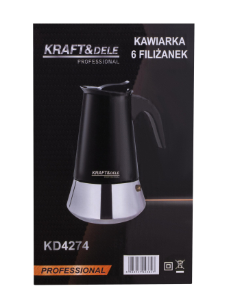 Cafetiera Moka inox 300 ml 6 cesti pentru cafea pe aragaz (KD4274) [9]