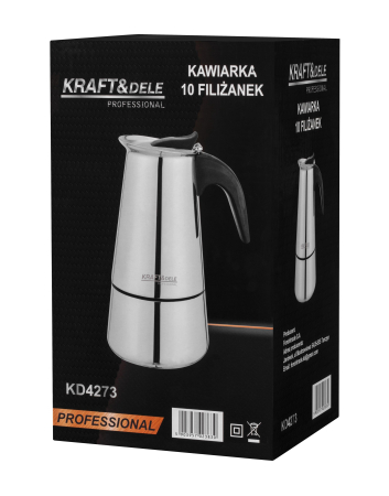 Cafetiera Moka inox 500 ml 10 cesti pentru cafea pe aragaz  (KD4273) [10]