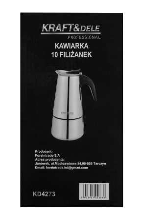 Cafetiera Moka inox 500 ml 10 cesti pentru cafea pe aragaz  (KD4273) [9]