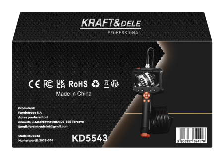 Camera endoscopica 5 m, IPS 4,3", 2 MP, IP67, 2500 mAh (KD5543) [13]