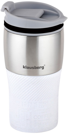 Cani si pahare - Cana termica din otel inoxidabil alba 320 ml (KB-7627)