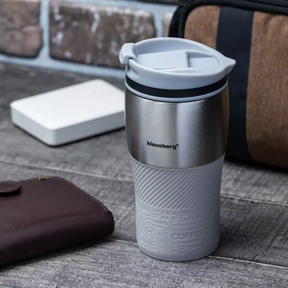Cana termica din otel inoxidabil gri 320 ml  (KB-7626) [9]