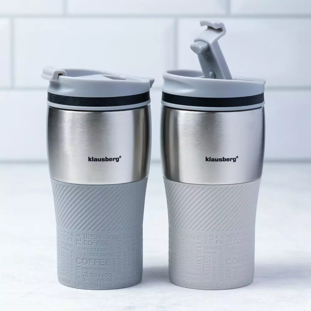 Cana termica din otel inoxidabil gri 320 ml  (KB-7626) [4]