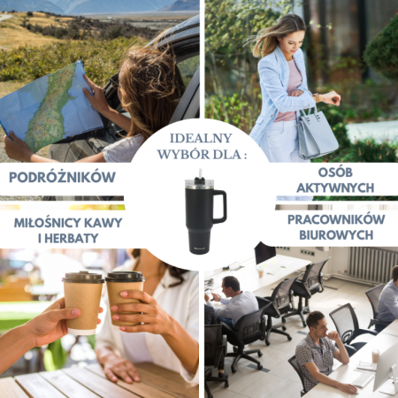 Cana termos 1100 ml din otel inoxidabil cu pai si capac rabatabil pentru bauturi (KB-7942) [13]