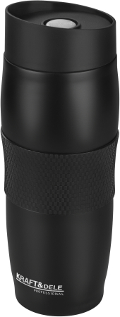 Altele - Cana termos din inox 480ml, izolatie in vid, neagra (KD4265)