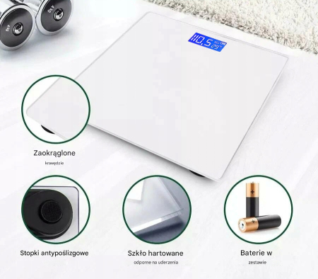 Cantar baie digital 180kg LCD alb (B8201) [3]