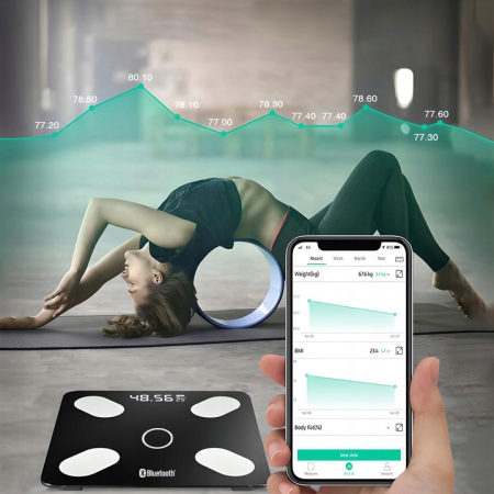 Cantar baie digital 180kg LCD negru (B8200) [7]