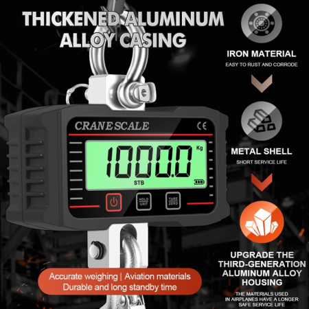 Cantar electronic portabil 2000kg tip macara digital cu carlig si telecomanda (REE1) [3]
