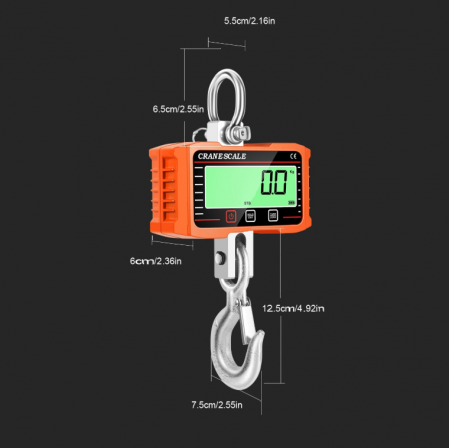 Cantar electronic portabil 2000kg tip macara digital cu carlig si telecomanda (RTBGL1) [6]