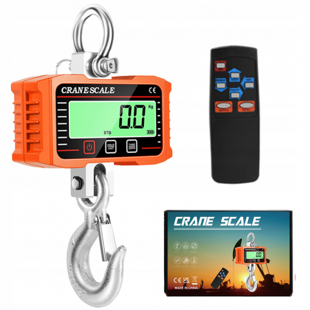 Scule electrice - Cantar electronic portabil 2000kg tip macara digital cu carlig si telecomanda (WAGA2)