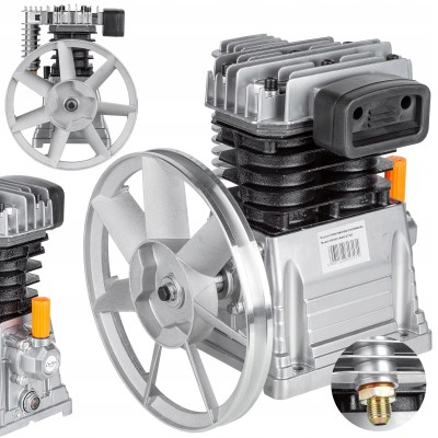 Compresoare - Cap compresor 560 l/min cu 2 pistoane in linie actionare prin curea presiune 8 Bar (LXC2050)