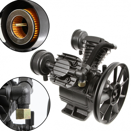 Cap/cilindru compresor - Cap compresor aer cu 2 cilindri pistoane pentru 2.2kW 50-150L 400Lmin (M806771)
