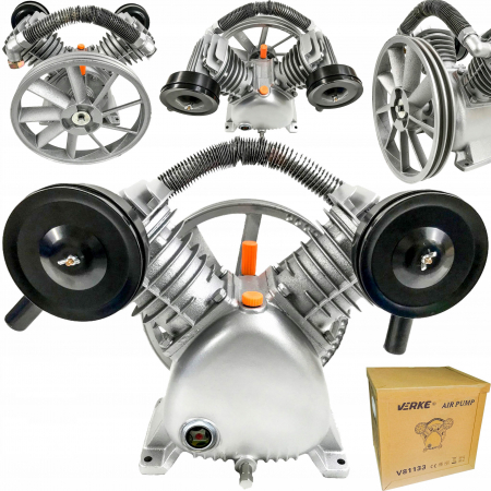 Cap/cilindru compresor - Cap compresor aer cu 2 cilindri pistoane pentru 4kW 150-200L 600Lmin (V81133)