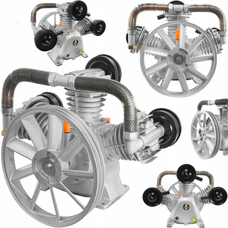 Cap/cilindru compresor - Cap compresor aer cu 3 cilindri pistoane pentru 7.5kW 150-200L 900Lmin (V81135)