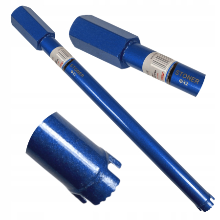 Altele - Carota diamantata 32mm x 450mm 3segmente 1-1/4" UNC beton caramida zidarie (S12180)