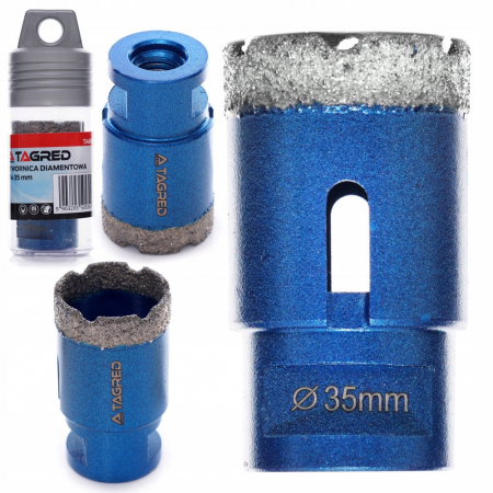Burghie/freze/carote/dalti/dornuri/cutite strung/punctatoare - Carota diamantata piatra gresie faianta beton 35mm M14 (TA4089)
