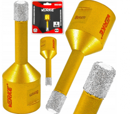 Scule de mana - Carota diamantata piatra gresie faianta beton 8mm M14 (V05108)