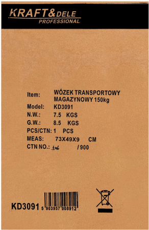 Carucior cu platforma pentru magazie transport capacitate 150kg (KD3091) [14]