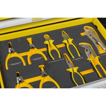 Carucior de atelier si dulap scule mobil cu 7 sertare, echipare 156 piese din otel CrV (AS-156) [11]
