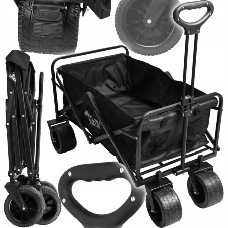 Produse noi (necategorizate) - Carucior de transport pliabil gradina 160L (KD3089)