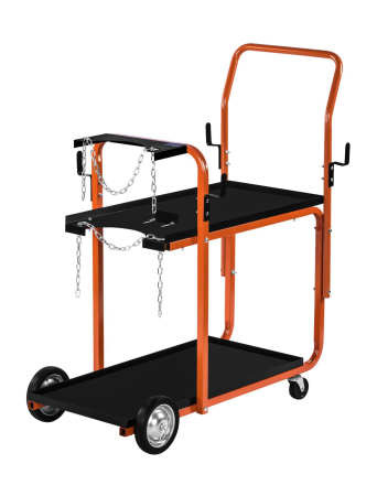 Carucior masa pentru aparat sudura manevrare pe roti cu rafturi suport butelie (KD372) [7]