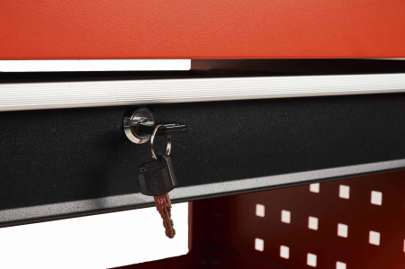 Carucior metalic scule atelier cu roti 3 rafturi cu sertar cu cheie (KD366) [10]