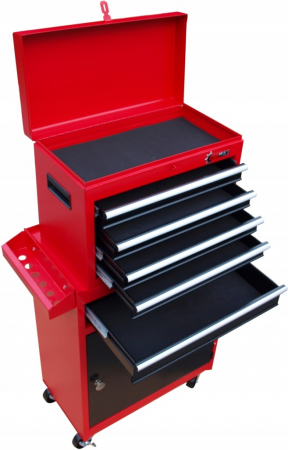 Scule Atelier Auto - Carucior metalic scule atelier cu roti 5 sertare usa detasabil maner (MTCX-201)