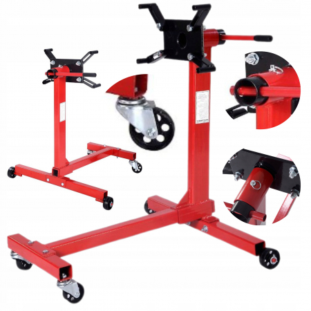 Suport motor - Carucior stand suport motor 450kg rotativ 360° cu 4 roti (KD1361)