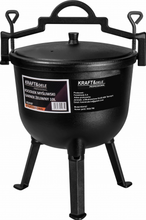 Ceaun de vanatoare din fonta cu capac si picioare 10L (KD4187) [8]
