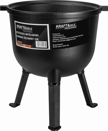 Ceaun de vanatoare din fonta cu capac si picioare 10L (KD4187) [6]