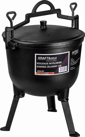 Ceaun de vanatoare din fonta cu capac si picioare 10L (KD4187) [9]