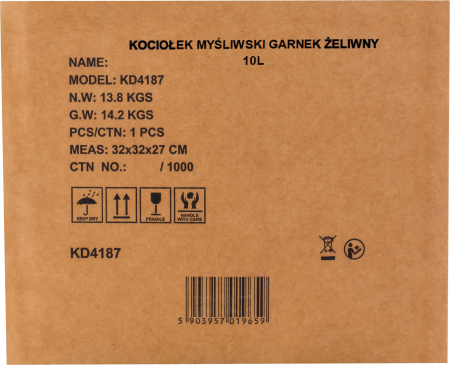 Ceaun de vanatoare din fonta cu capac si picioare 10L (KD4187) [14]