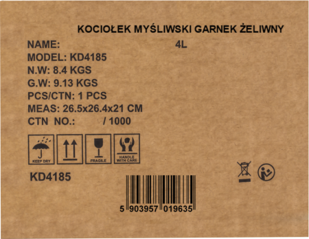 Ceaun de vanatoare din fonta cu capac si picioare 4L (KD4185) [14]