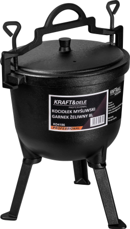 Altele - Ceaun de vanatoare din fonta cu capac si picioare 8L (KD4186)