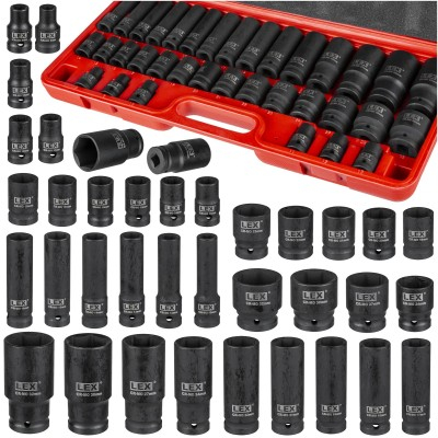 Chei tubulare - Set tubulare de impact 1/2" scurte si lungi 8-32 mm, 35 piese in valiza (LXISS36E)