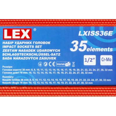 Set tubulare de impact 1/2" scurte si lungi 8-32 mm, 35 piese in valiza (LXISS36E) [6]
