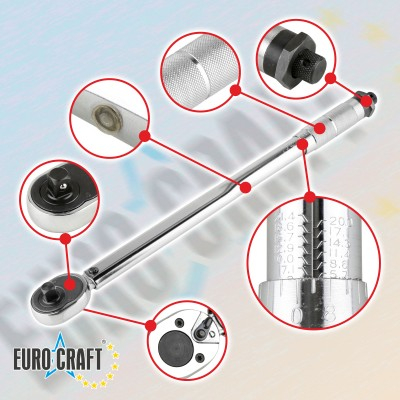 Cheie dinamometrica 1/2" din otel CrV, 42-210 Nm, 460 mm (EC460) [10]